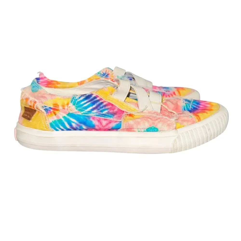 Blowfish Malibu Kids Marlo Slip On Sneaker Size 4 Rainbow Tie Dye Canvas Shoes